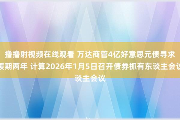 撸撸射视频在线观看 万达商管4亿好意思元债寻求缓期两年 计算2026年1月5日召开债券抓有东谈主会议